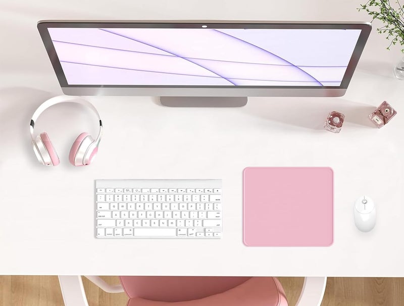 eulps Mouse Pad with Stitched Edge, Multiple Patterns Computer Mouse Pads with Non-Slip Rubber Base, Washable Cloth Mousepad, for Gaming, Laptop, PC (Pink) - Image 2